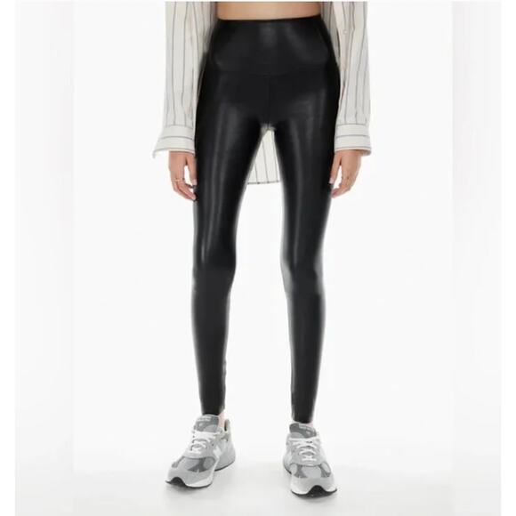 WILFRED FREE Daria Vegan Leather Legging Small Pull On High Waisted Black Slick - Picture 1 of 8